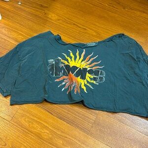 The Doors shirt, loose off shoulder crop top